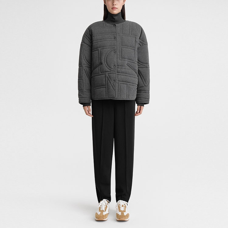 TOTEME Куртка SS24 женская вересково-серый, Heather Gray — фото 4