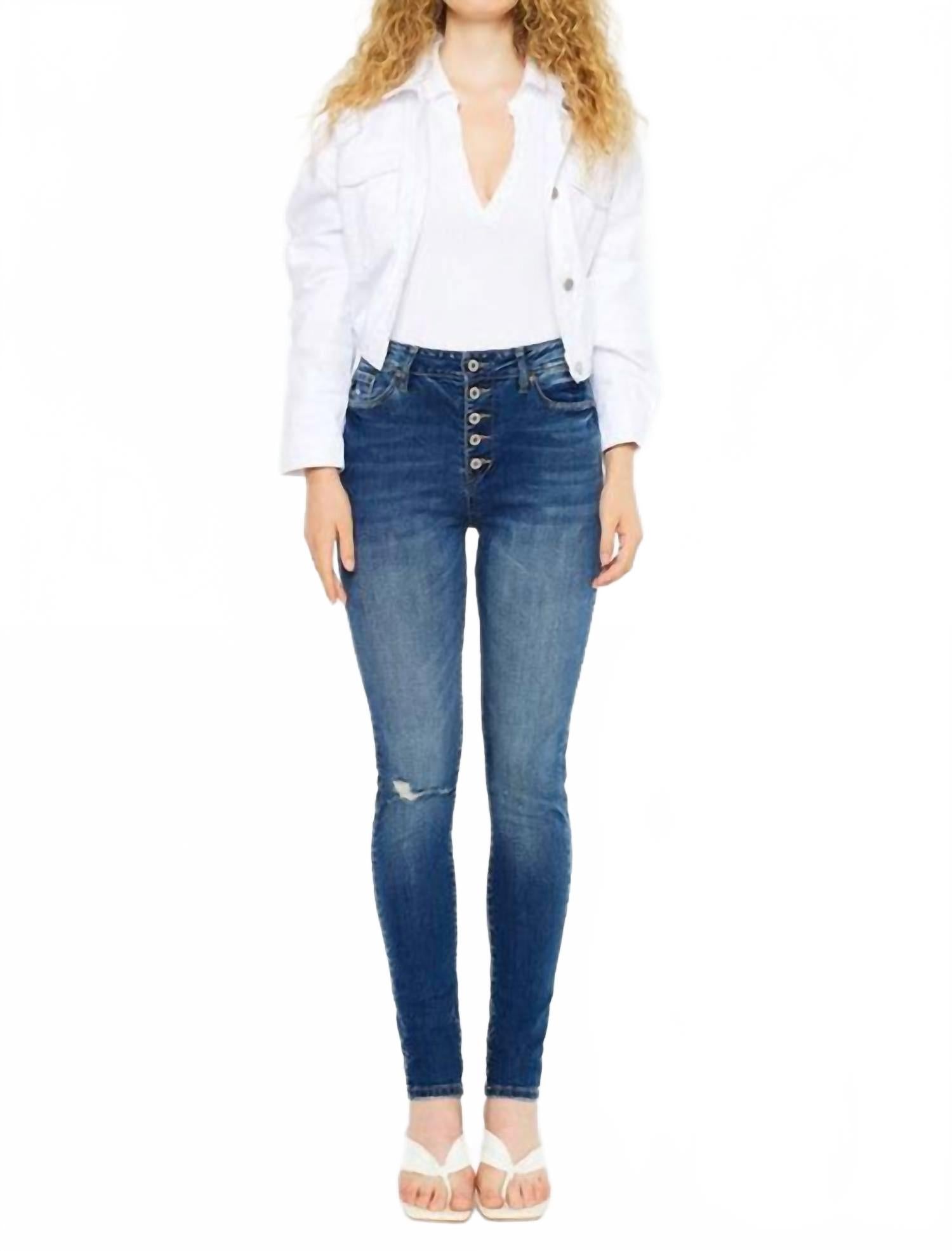 

Женские джинсы Jolie Fly Curvy Super Skinny в синем цвете KanCan