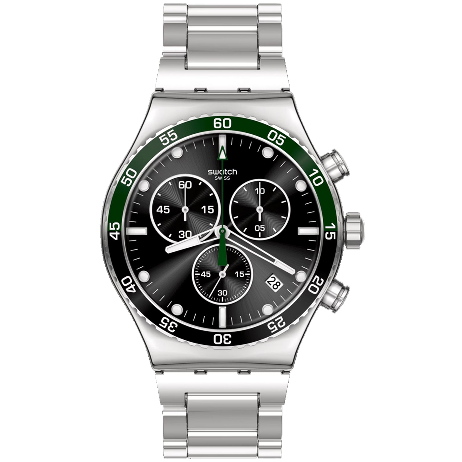 

Мужские часы Swatch Dark Green Irony с черным циферблатом