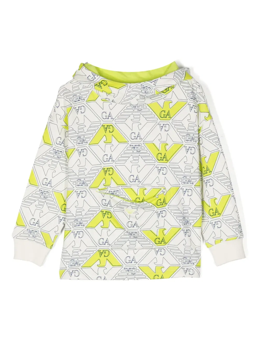 Хлопковая толстовка с принтом логотипа Emporio Armani Kids, белый