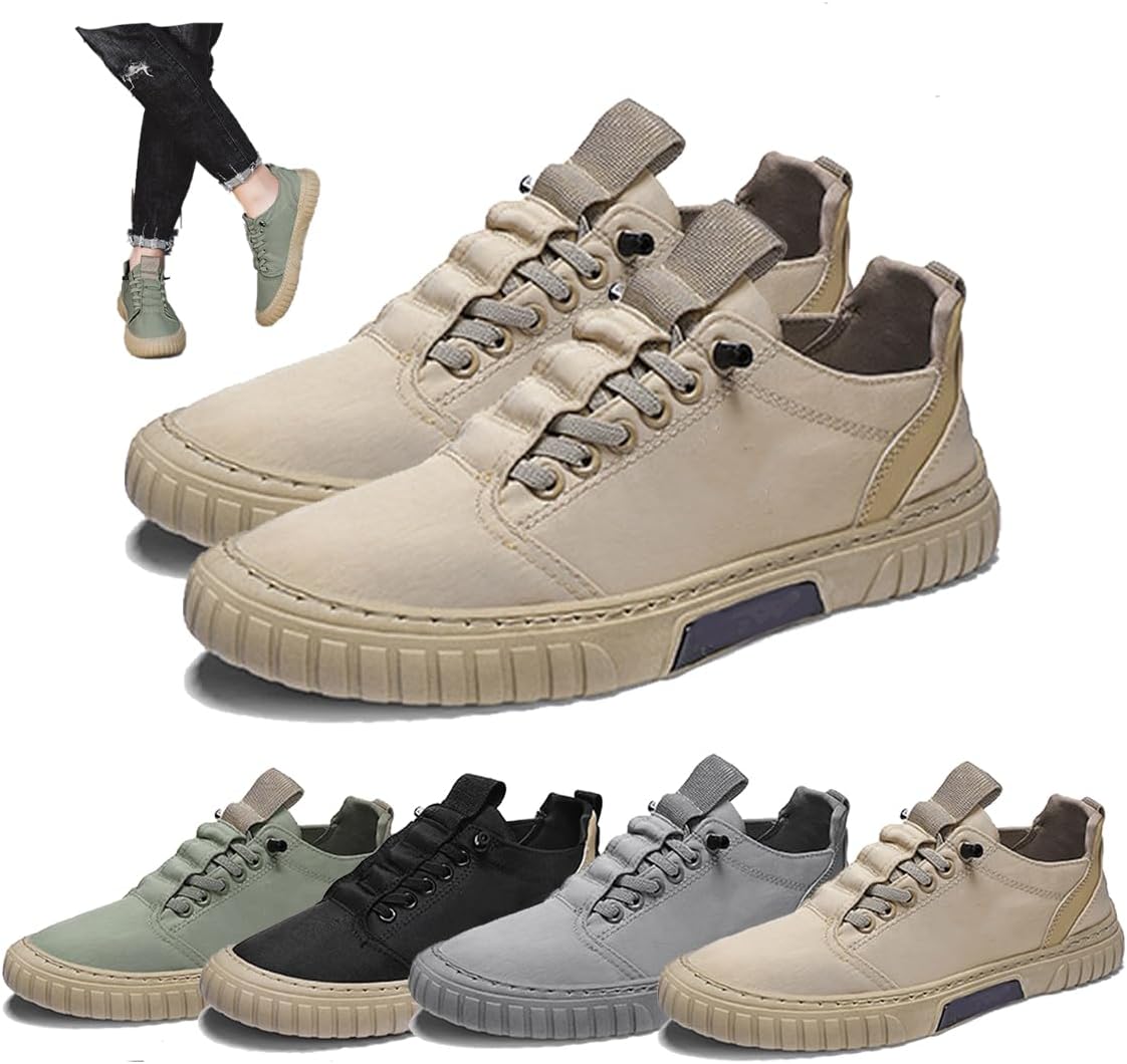 

Летние повседневные мужские низкие слипоны из ткани, дышащие, противоскользящие, легкие и удобные, для путешествий, оксфорды, кеды для скейтборда и спортивные кроссовки для бега Generic, хаки