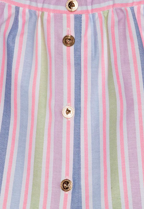 Полоски на юбке, юбка-оксфорд а-силуэт Versace, Pastel Violet — фото 3
