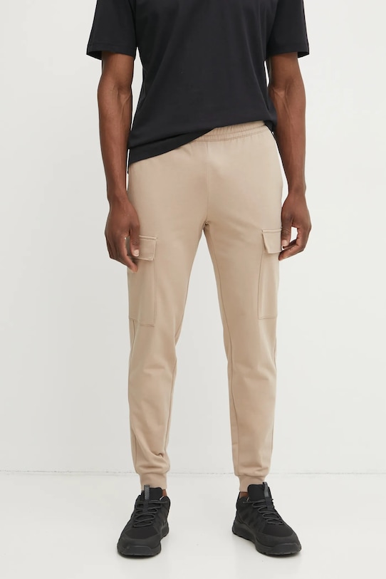 

Хлопковые спортивные брюки Ea7 Emporio Armani, бежевый