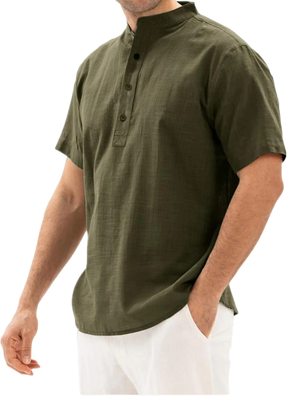 

Мужская футболка с коротким рукавом и воротником-стойкой