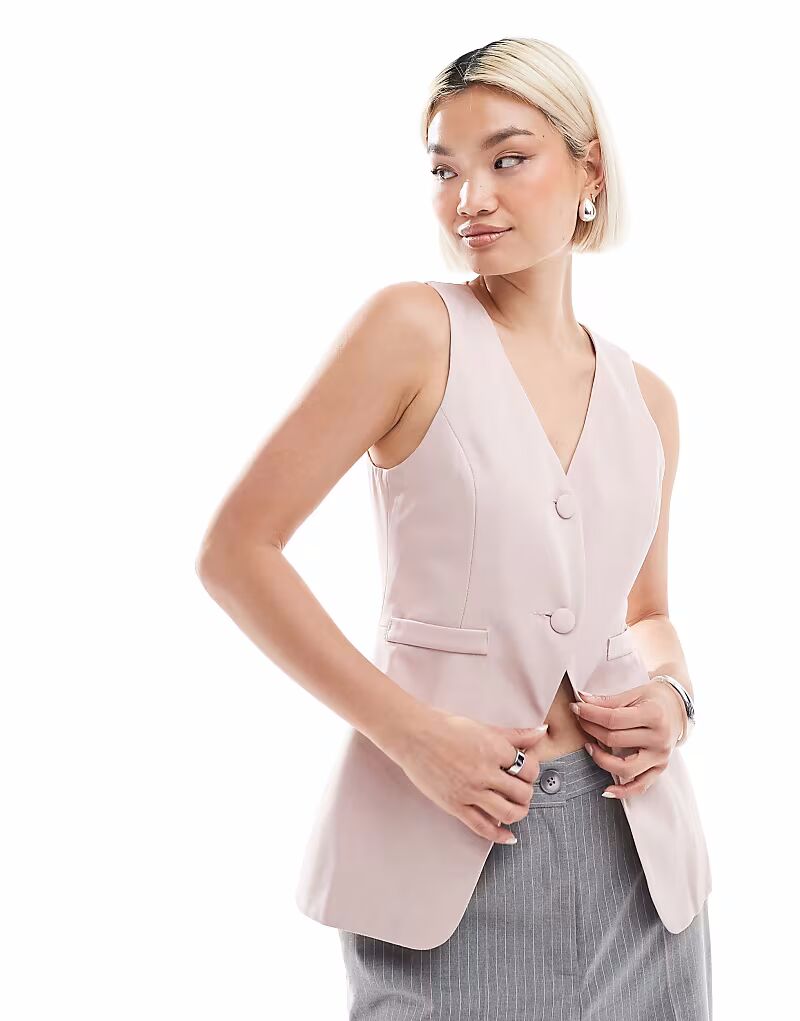 

Длинный жилет Miss Selfridge светло-розового цвета