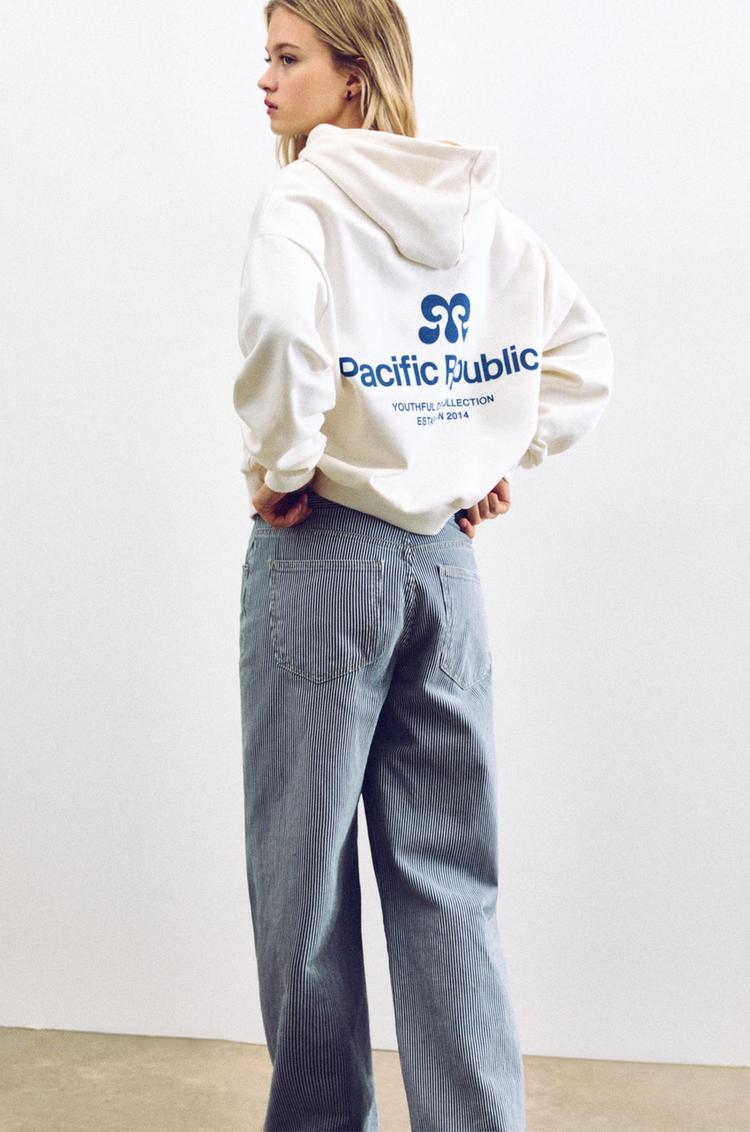 

Толстовка с капюшоном Pacific Republic Pull And Bear, белый
