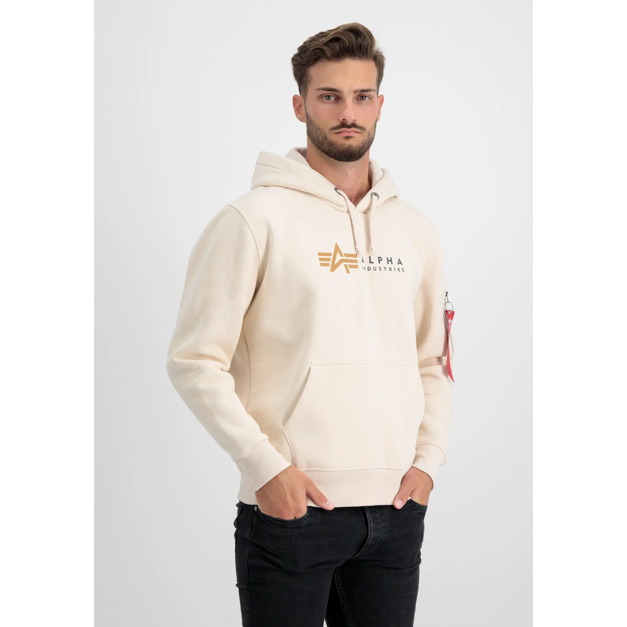 

Толстовка Alpha Industries " Alpha Industries Мужчины - Толстовки Alpha Label Hoody", цвет Jet Stream White