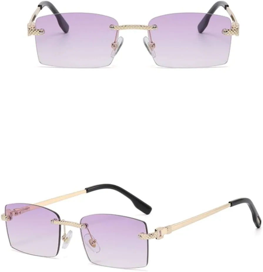 

Солнцезащитные очки MUTYNE зеленые металлические, без оправы, мужские, фиолетово-коричневые, квадратные, модные женские, без оправы, в европейском стиле, Purple