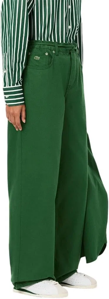Женские джинсы Lacoste, широкого кроя, синие — фото 4