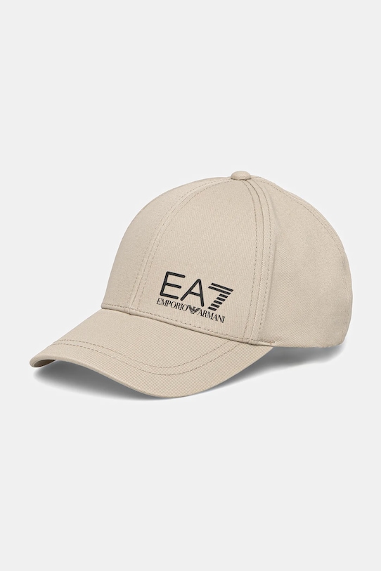 

Хлопковая кепка с козырьком Ea7 Emporio Armani, бежевый