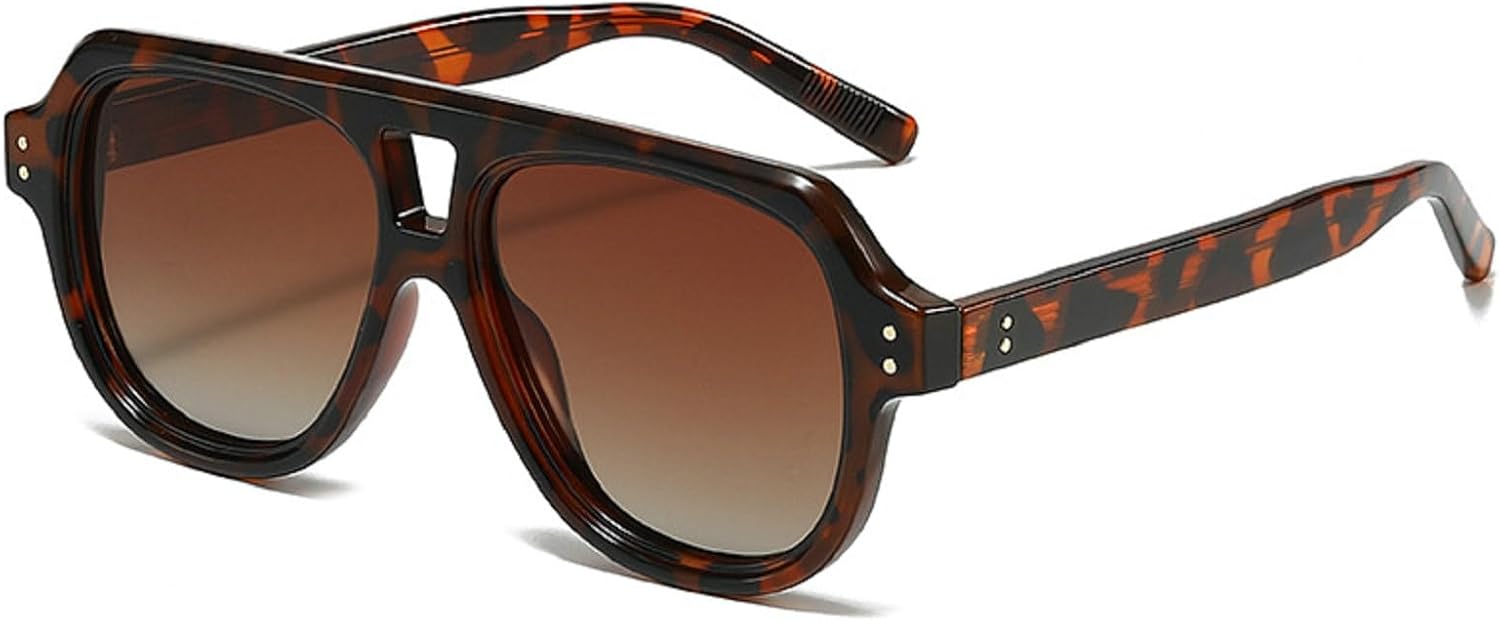 

Квадратные солнцезащитные очки для мужчин и женщин, роскошные, модные, винтажные, стильные, для активного отдыха и вождения, с защитой от ультрафиолета UV400 TS003XC Melrose, Leopard