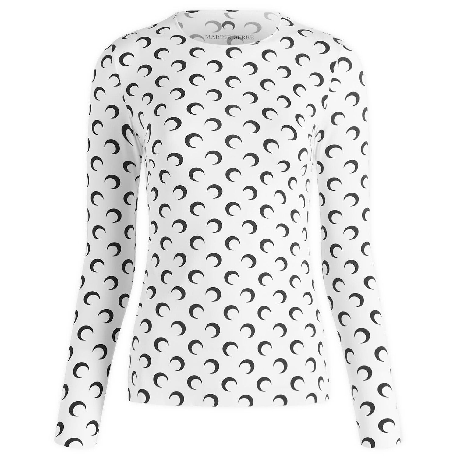 

Лонгслив Marine Serre Moon Printed Second Skin Crewneck Top, белый