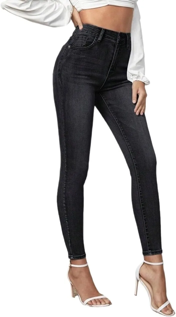 Женские классические джинсы Slim-Fit Casual Generic, темно-серый