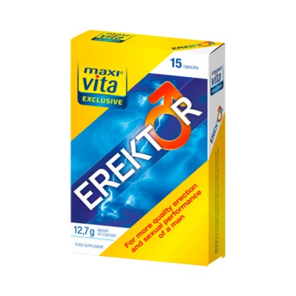 

MaxiVita Erector Эксклюзивно для мужчин Потенция Эрекция Сексуальное здоровье 15 капсул Vitar