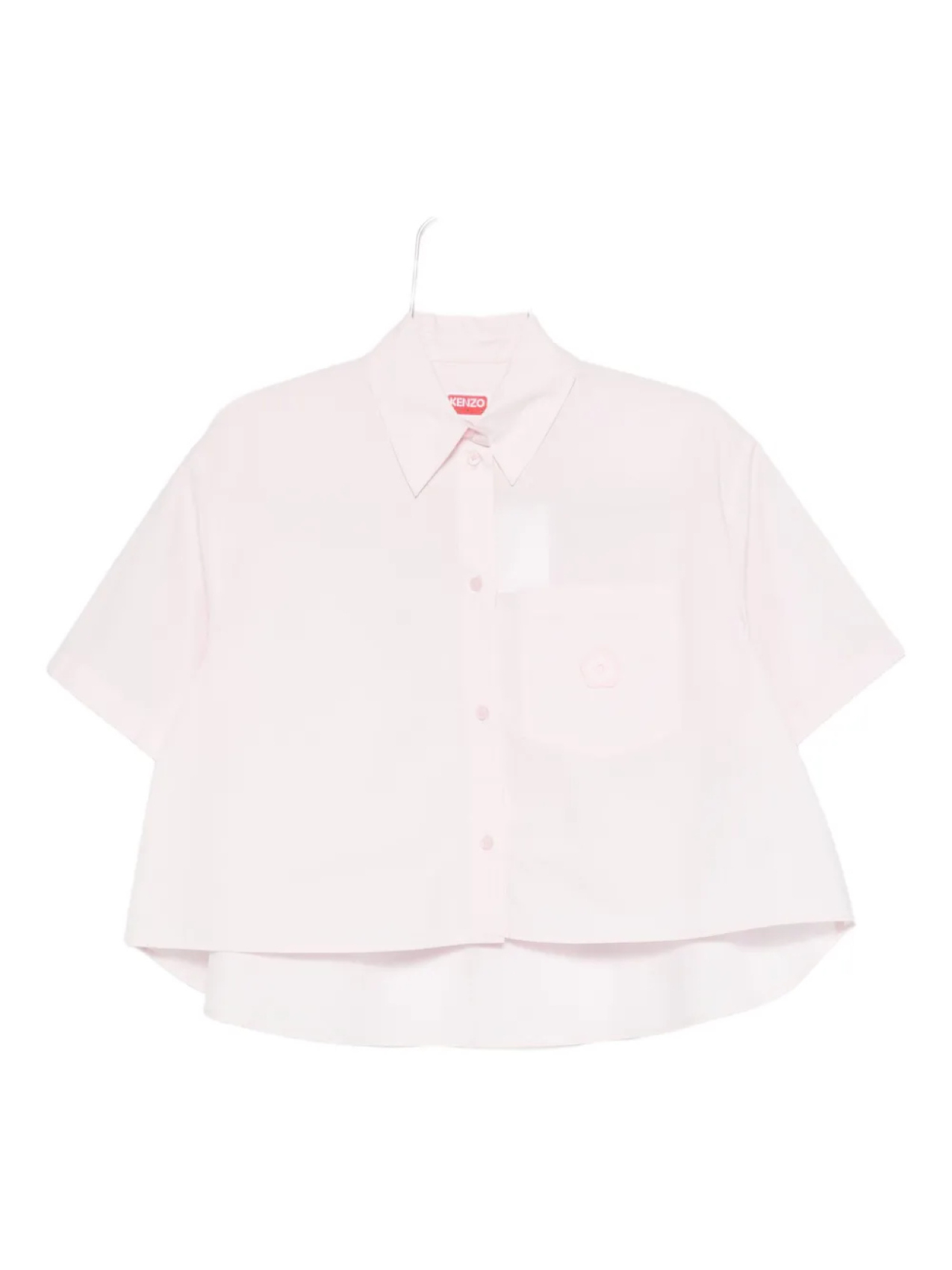 

Хлопковая рубашка с нашивкой-логотипом Kenzo, розовый