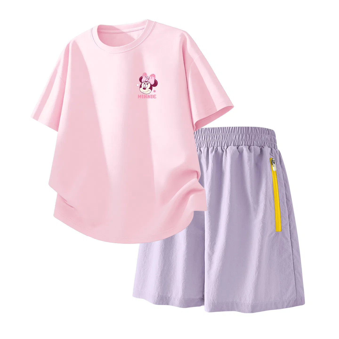 Детский спортивный костюм Casual Sportswear 2 Piece Set Disney, Di Sweet Bunny K Pearl Powder+Solid Color Taro Paste Purple