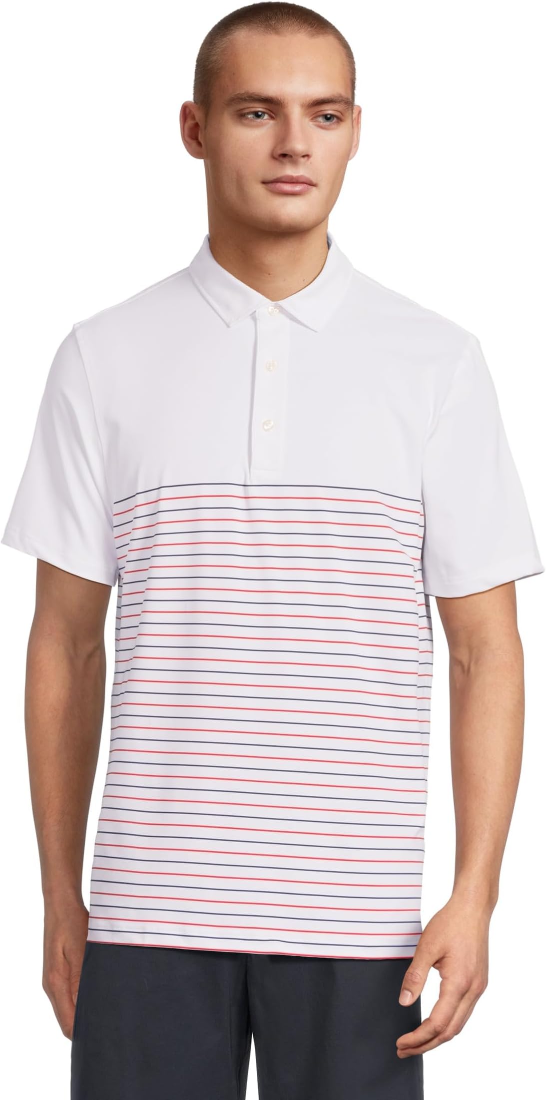 

Поло Vineyard Vines Short Sleeve Palmero Polo, цвет White/Nautical Navy/Red