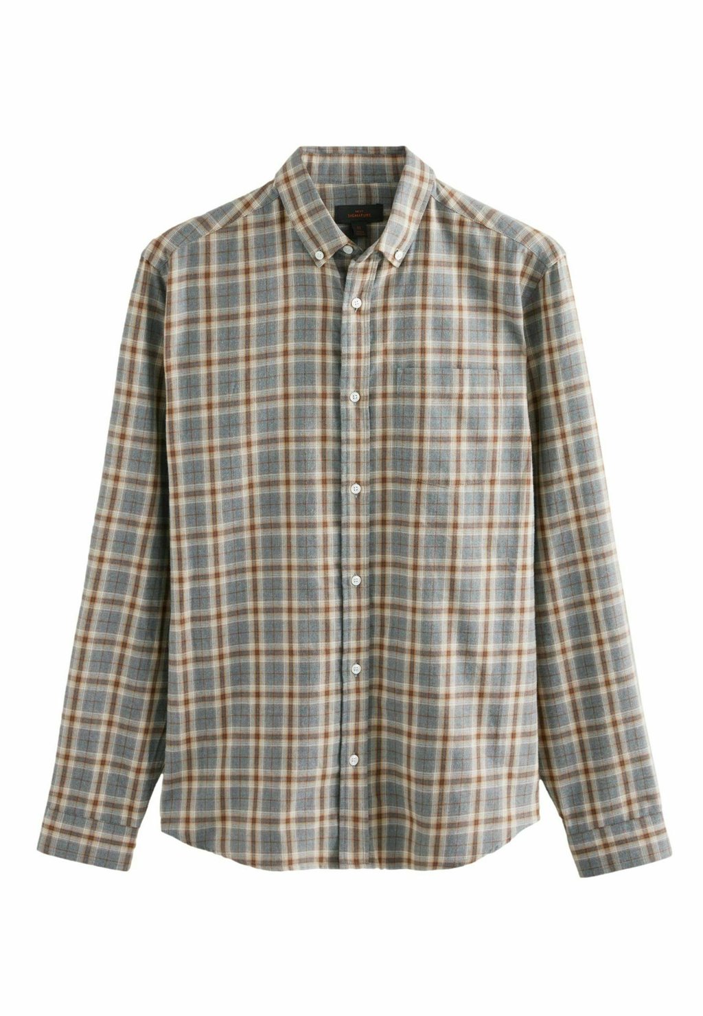 

Рубашка SIGNATURE BRUSHED CHECK LONG SLEEVE REGULAR FIT Next, серый