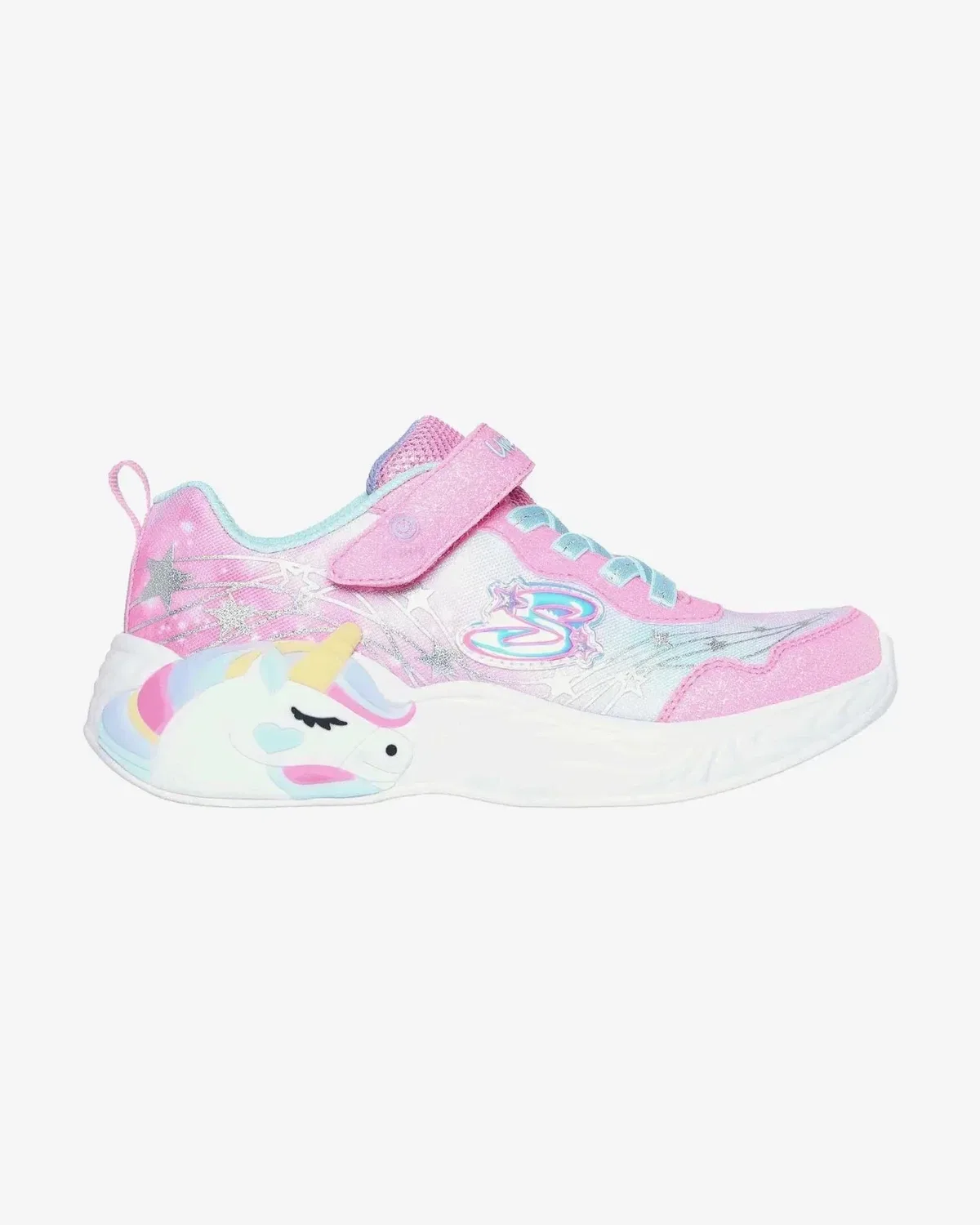Детские кроссовки Skechers S-Lights Unicorn Dreams Wishful Magic 302299L-PKTQ HTAT299, розовый — фото 2