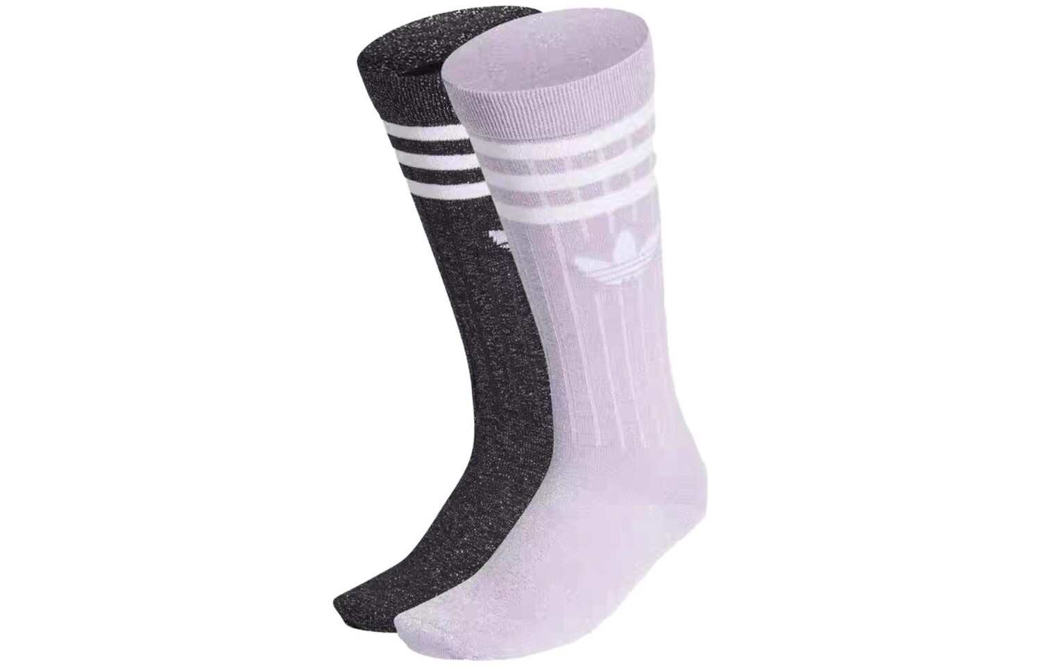 

Женские носки до колена Adidas Originals, цвет 2 double packs (black + purple)