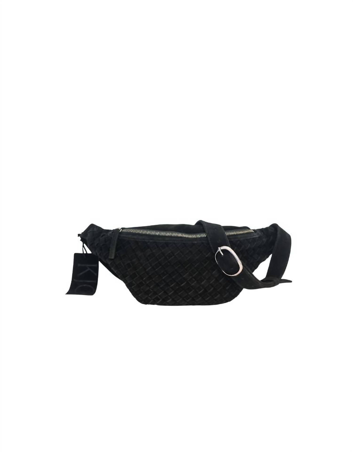 

KJC Женская сумка через плечо Haydn из плетеной замши, черная