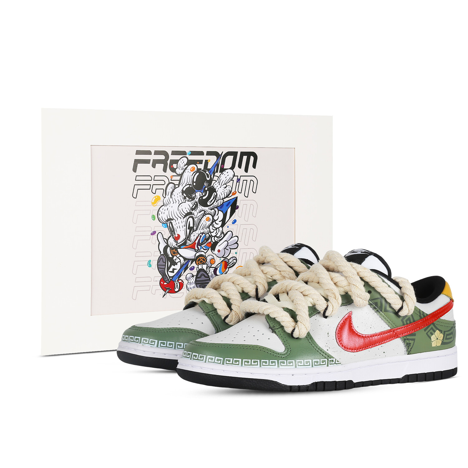 

Кроссовки Nike Dunk Skateboard Shoes Men Low-Top Red White Green