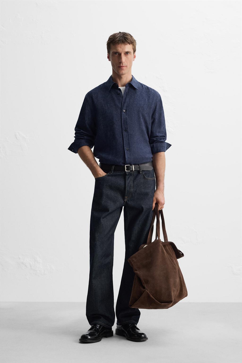 

Струящаяся рубашка ZARA, индиго