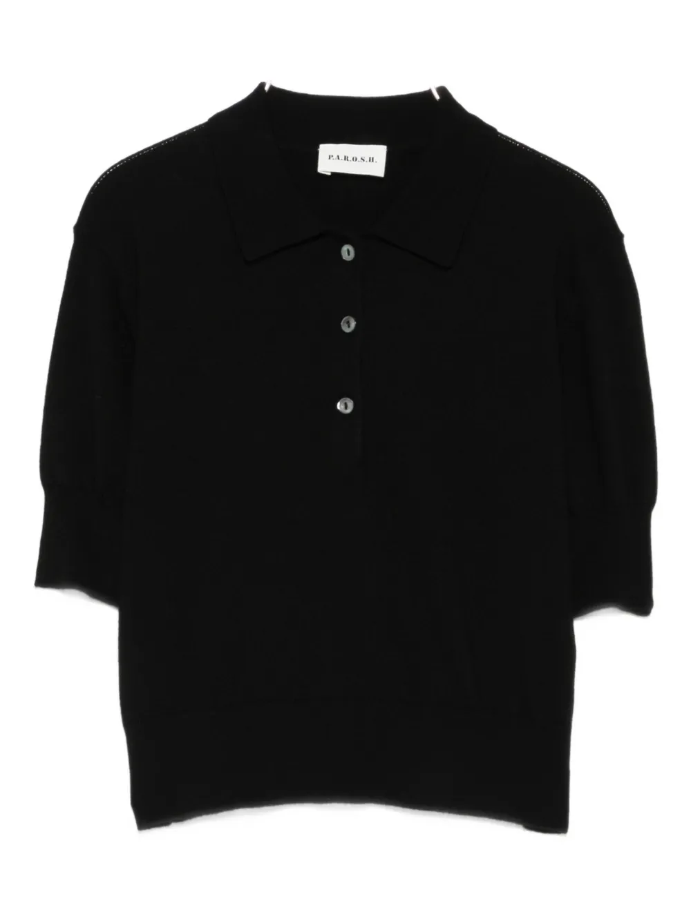 

Поло с рукавами-буфами P.A.R.O.S.H., черный