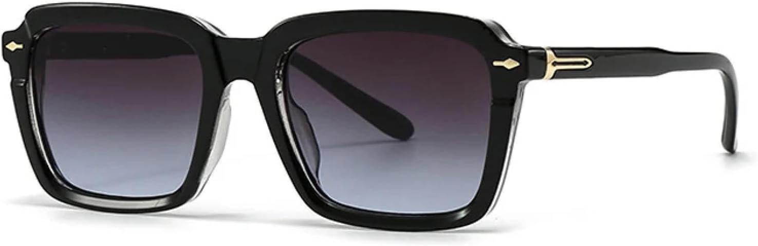 

Популярные модные солнцезащитные очки с градиентным переходом цвета для женщин и мужчин с защитой от УФ-излучения UV400, винтажным декором и заклепками HHZZYVY, Black Gray Blue