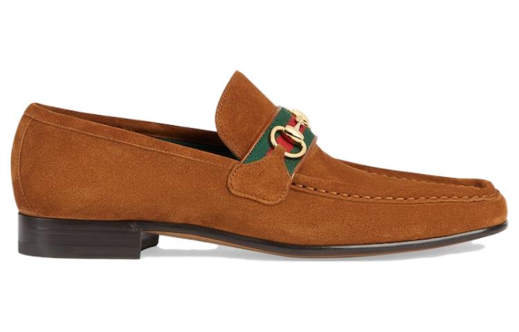 Коричневые лоферы для мужчин GUCCI, коричневый — фото 3