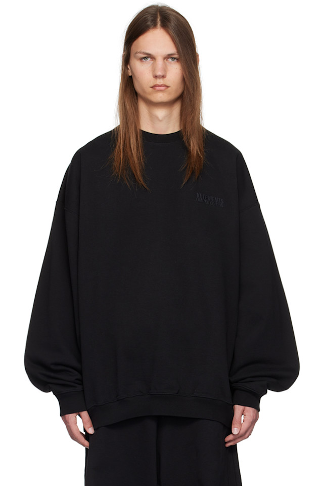 

Свитшот с вышитым логотипом Vetements, черный