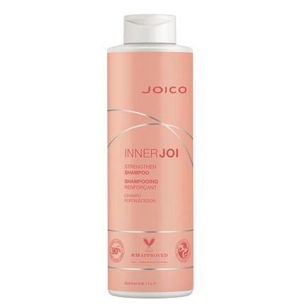 

Joico InnerJoi Strengthen Shampoo для поврежденных окрашенных волос, веганская формула без сульфатов и парабенов, 33,8 жидких унций