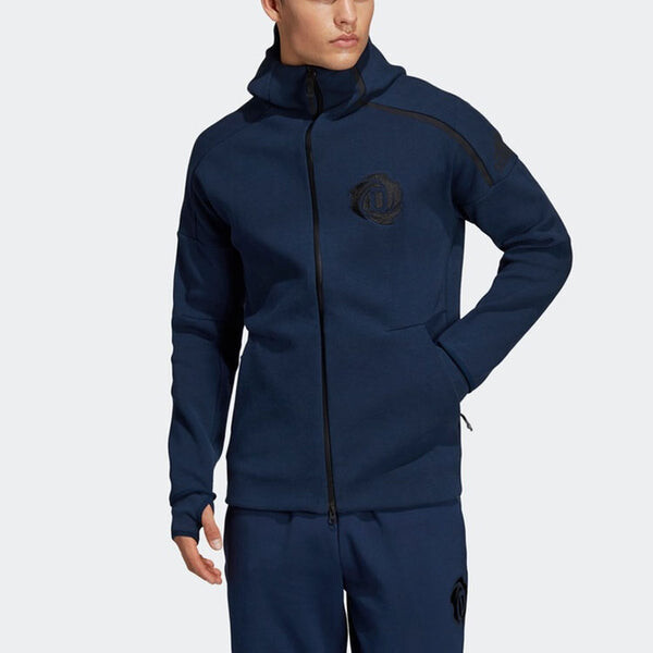 Куртка adidas Basketball Sports Hooded Jacket Navy Blue, черный — фото 2