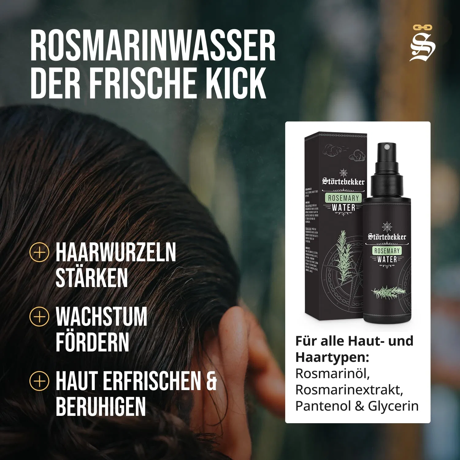 Набор Störtebekker Premium Rosemary: масло и вода для волос, кожи головы и лица Störtebekker Shaving Accessories — фото 4