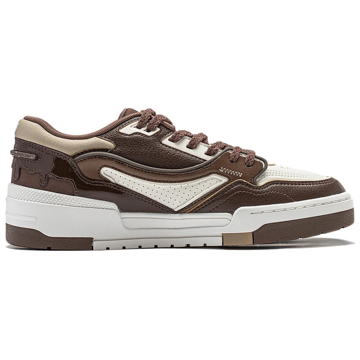 Кроссовки LINING 001 BTC Skateboarding Shoes Men Low-top Cloud White/clay Brown, коричневый — фото 2
