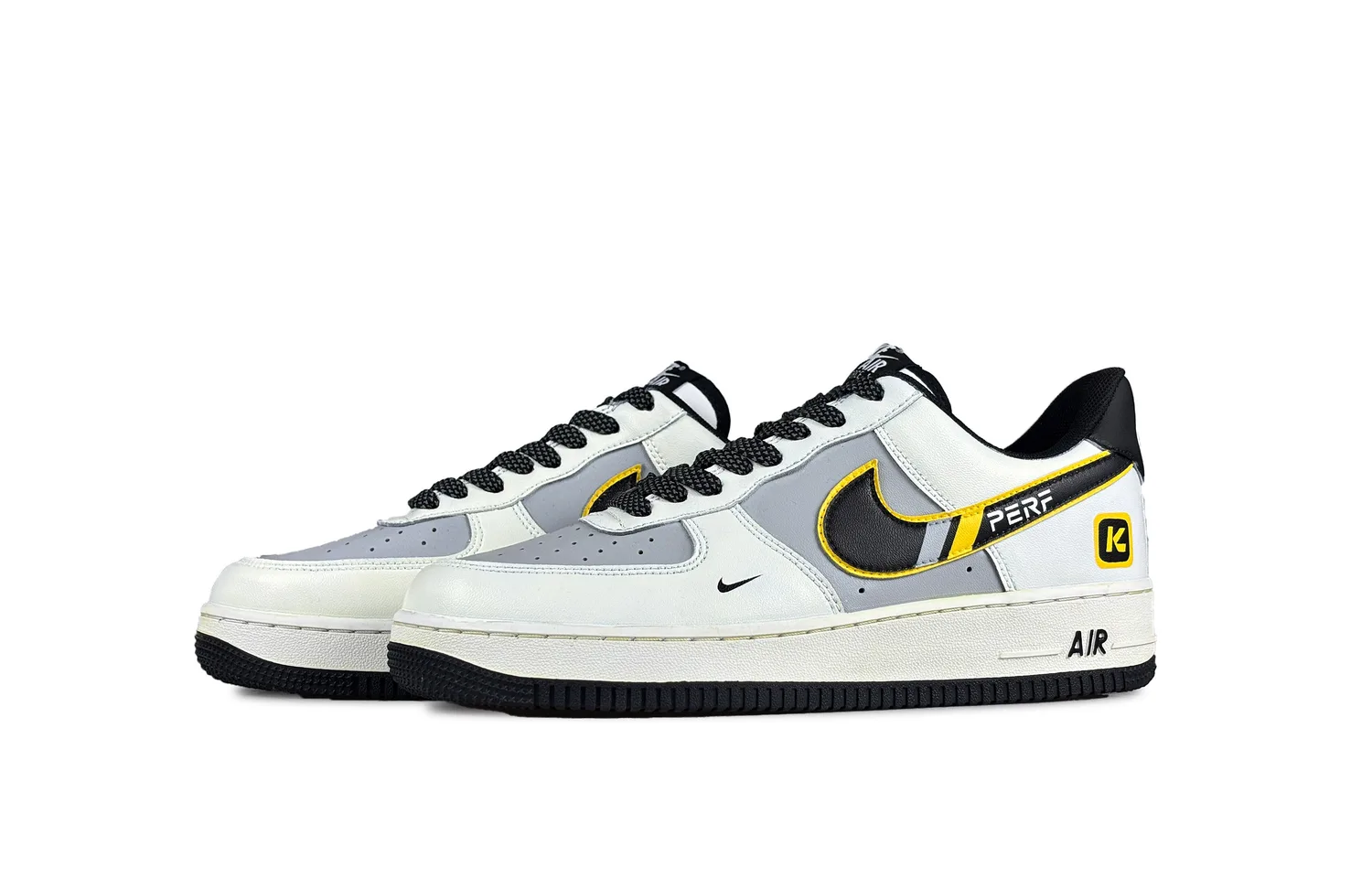 Nike Air Force 1 Xiaomi Amusement Park Abrasion Resistant Low Top Skateboard Shoes Unisex Black White Gray — фото 3