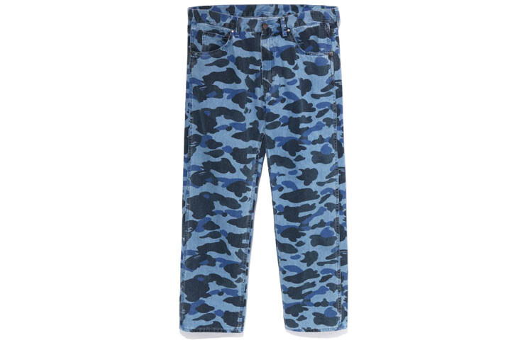 

BAPE Цветные камуфляжные джинсовые брюки A Bathing Ape, синий