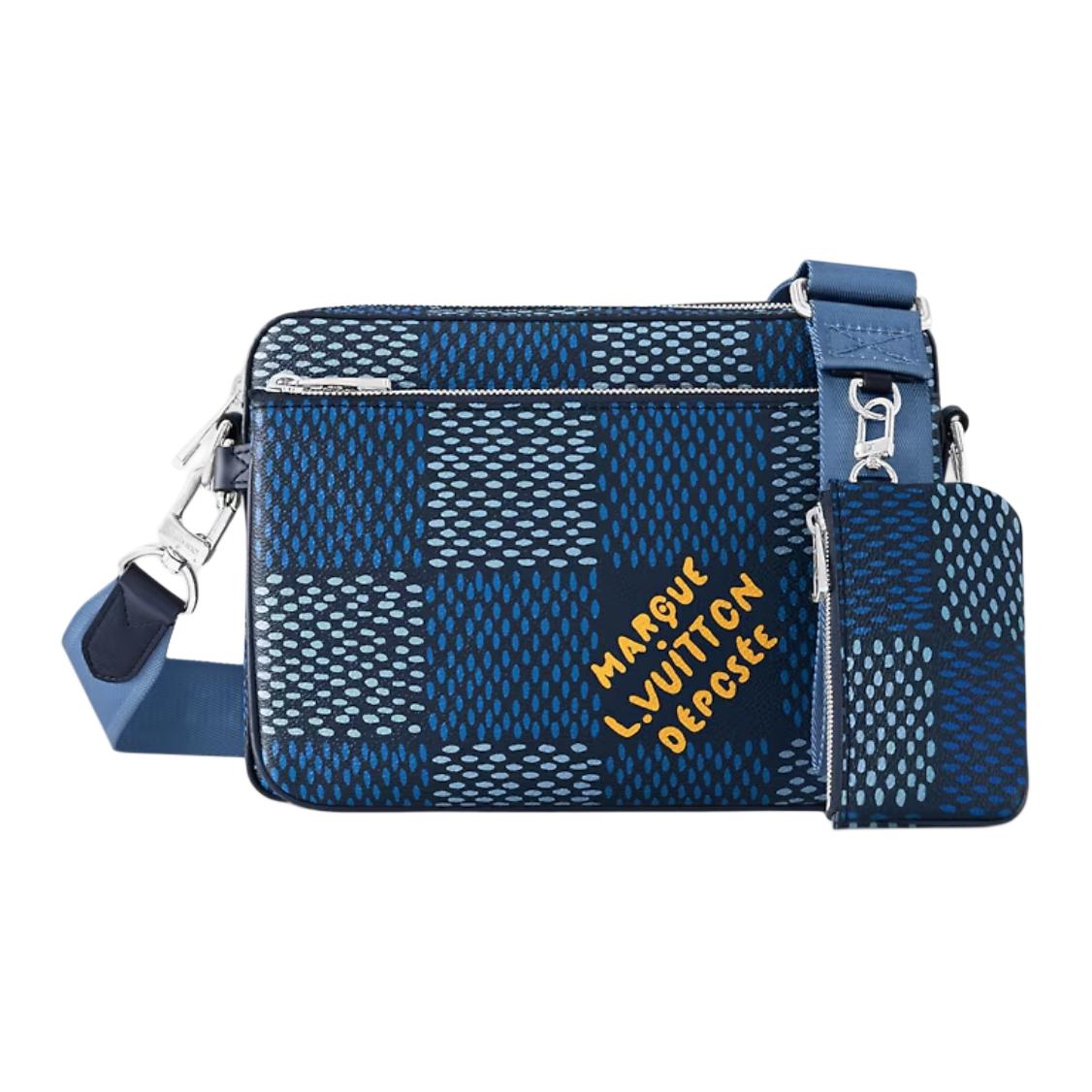 

LOUIS VUITTON Трио мессенджеров Damier Heritage Blue
