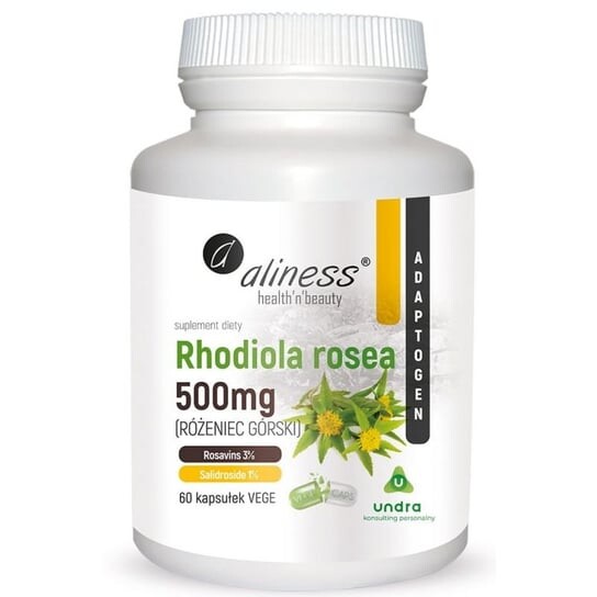 

Aliness, Rhodiola rosea (Родиола розовая) 500 мг – 60 капсул