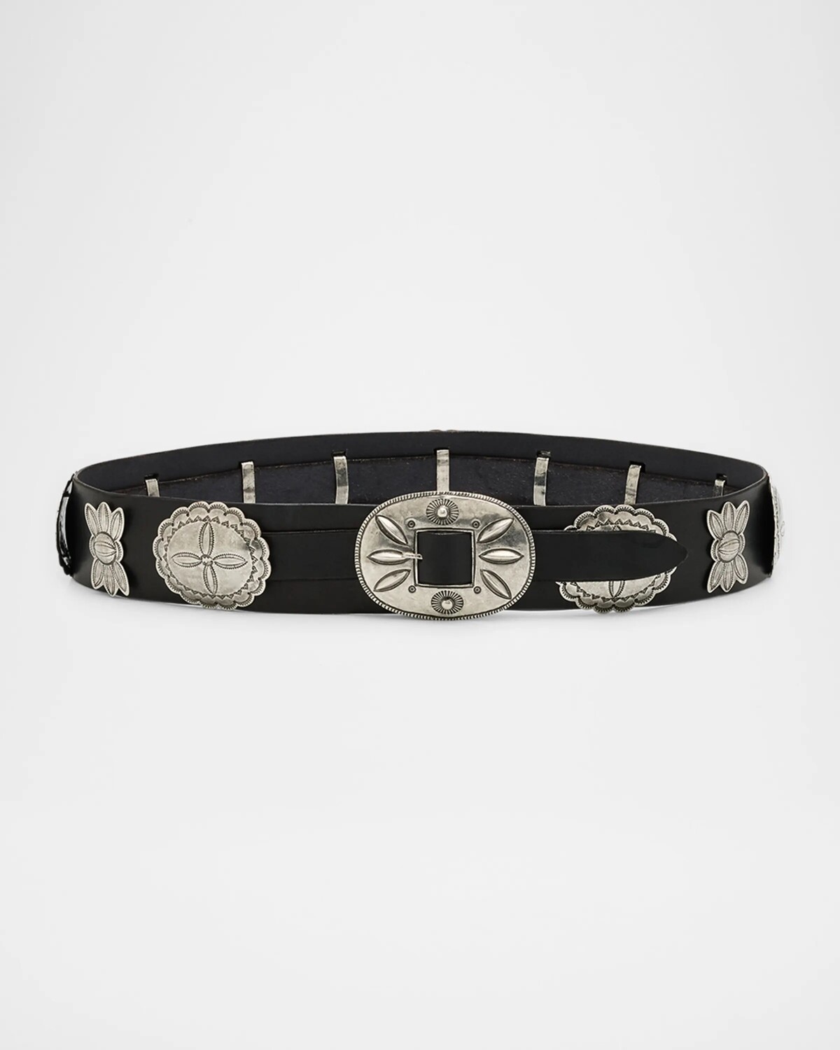 

Кожаный ремень Vacchetta Concho Ralph Lauren Collection, черный
