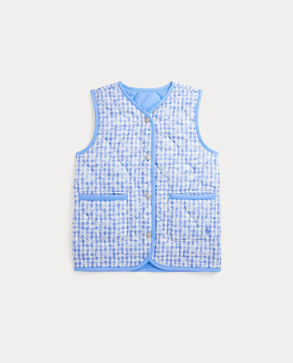

Двусторонний жилет для девочек с подкладкой Polo Ralph Lauren, синий