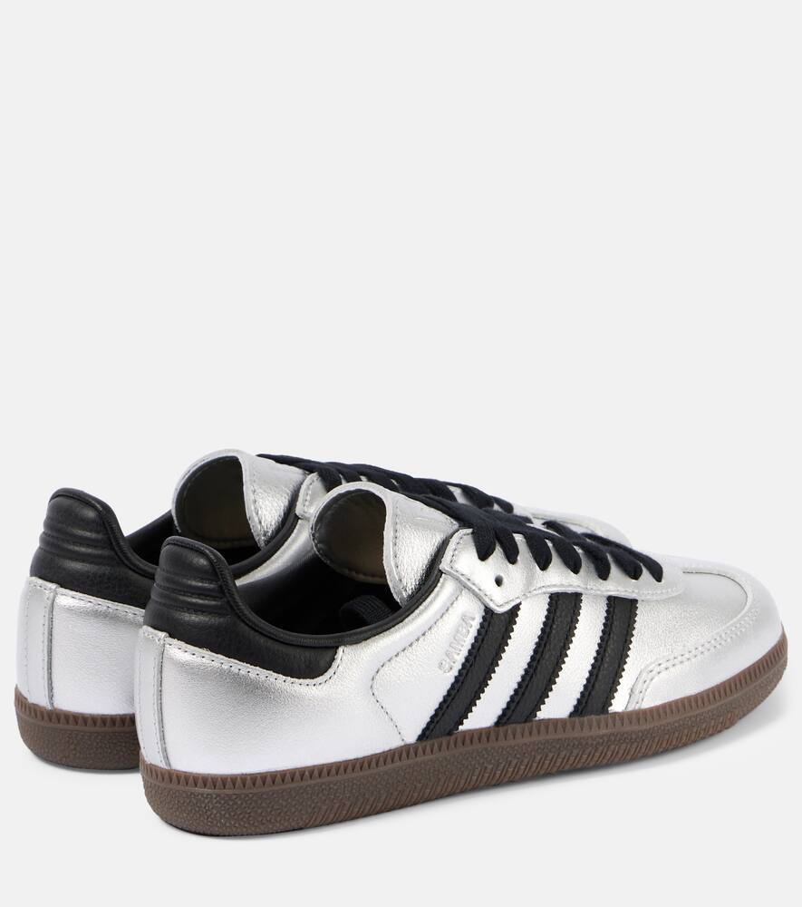 Кроссовки Samba OG из металлизированной кожи Adidas, Silver Met./Core Black/Gum5 — фото 2