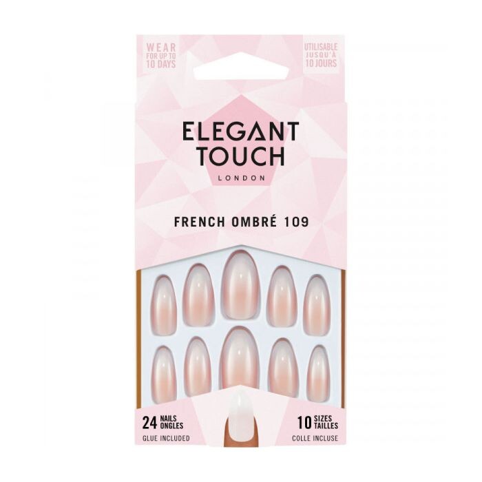 

Накладные ногти Uñas Postizas French Ombre 109 Elegant Touch, 24 unidades