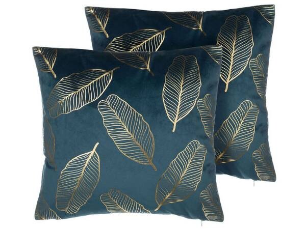 

Подушка Beliani 2 шт FREESIA, 45x45x45 см цвет blau/gold/petrol