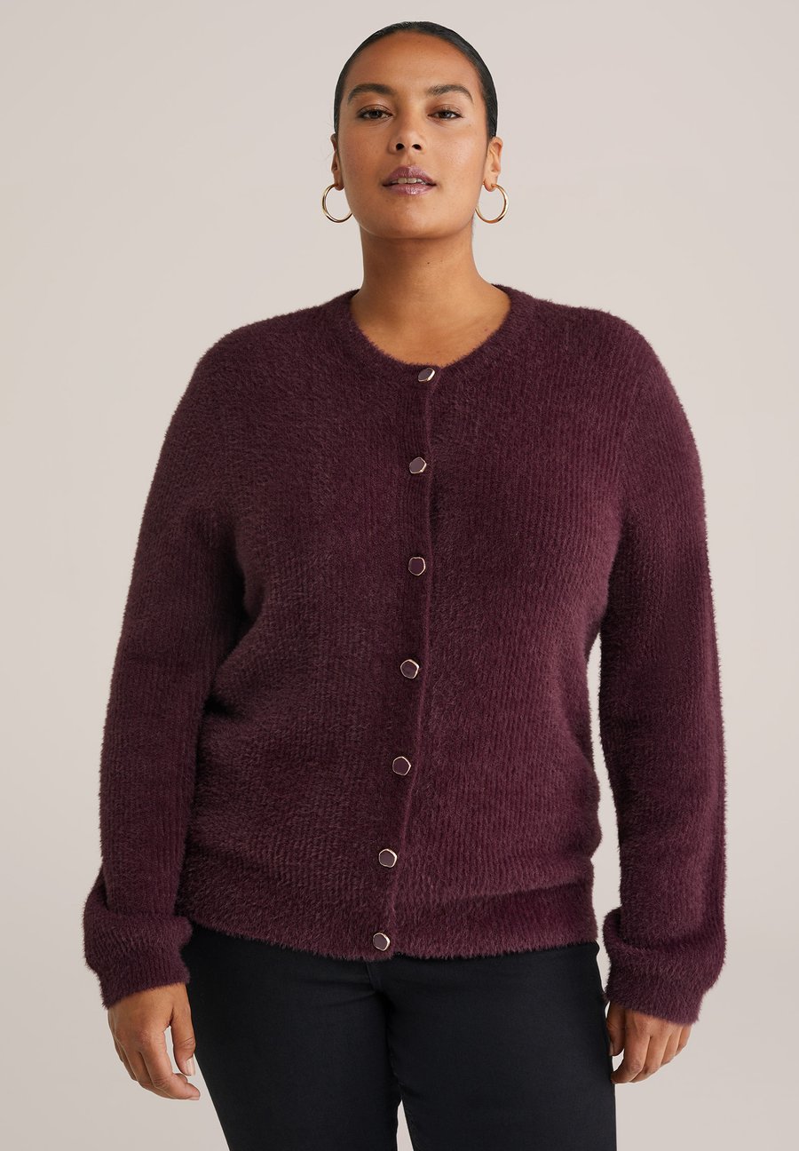 

Кардиган WE Fashion CURVE, Aubergine/Mottled Dark Purple