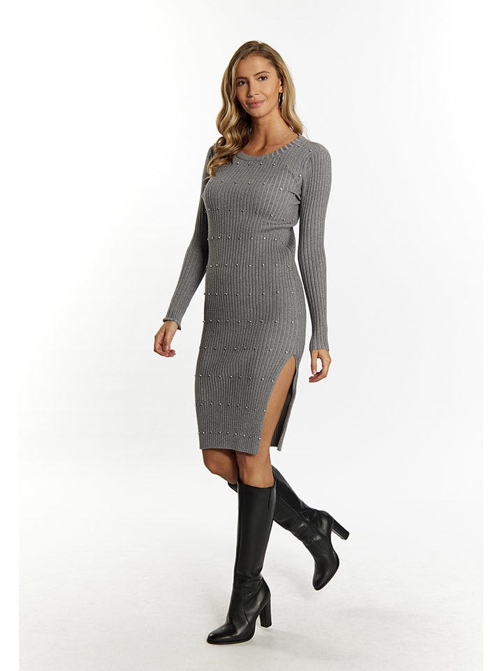 

Faina Вязаное платье серого цвета