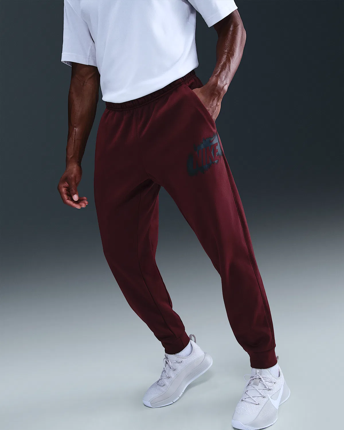 Мужские флисовые джоггеры Nike Therma-FIT, Dark Team Red — фото 2