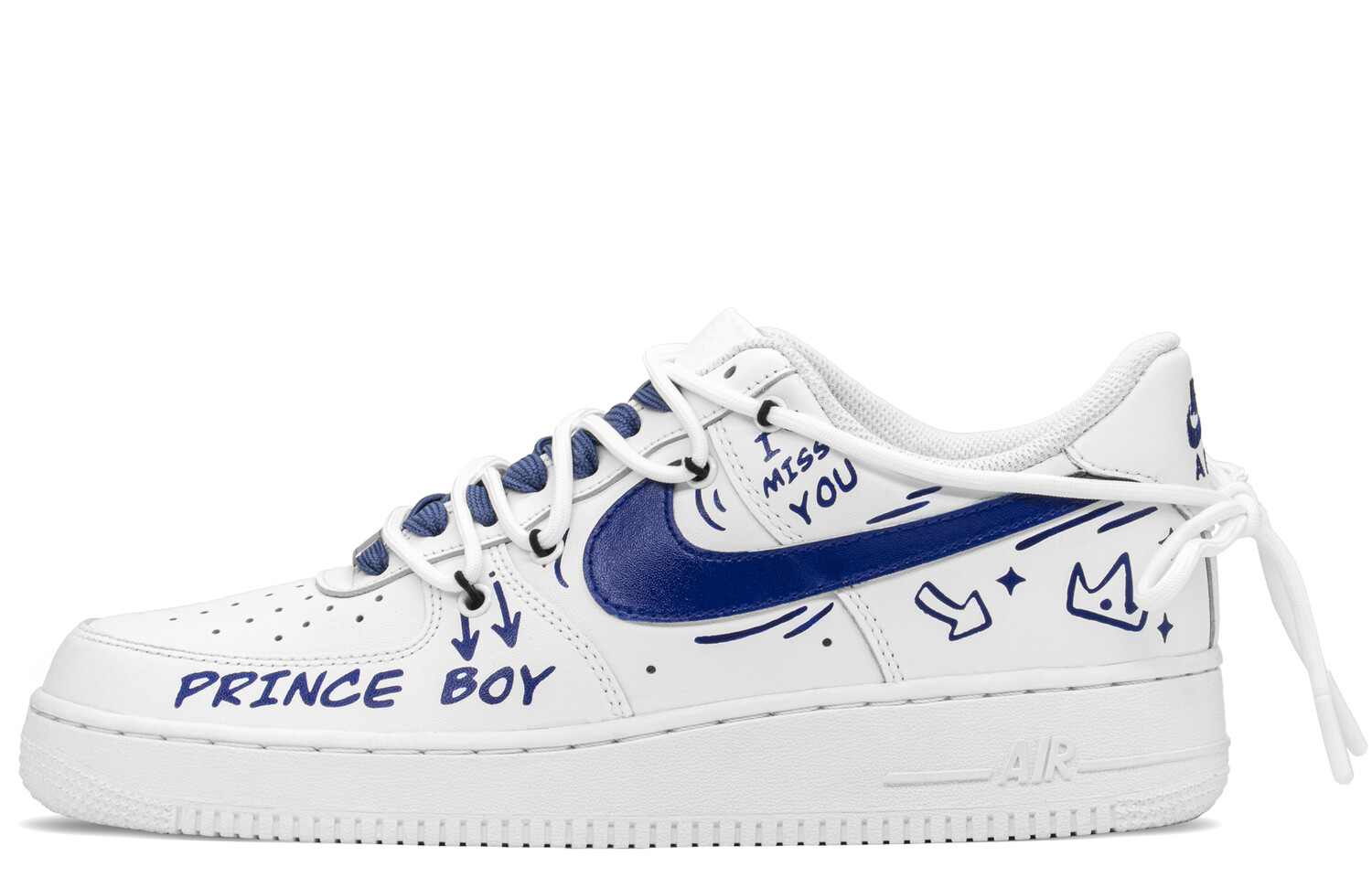 

Кроссовки Nike Air Force 1 Skateboard Shoes Men Low-Top White/Cyan/Blue