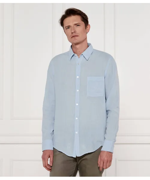 

Элегантная льняная рубашка_6 Regular fit Boss Orange, синий
