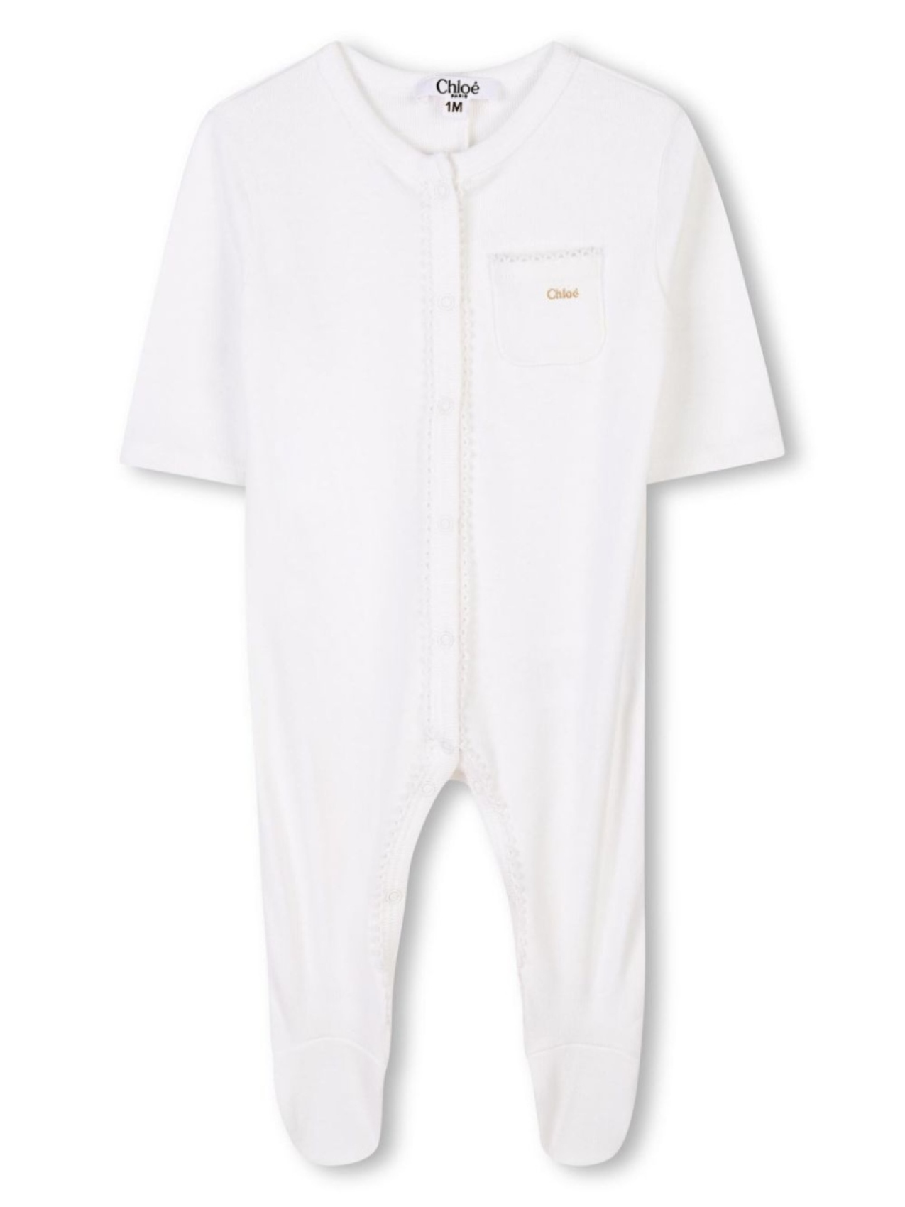 

Chloé Kids пижама с логотипом, белый